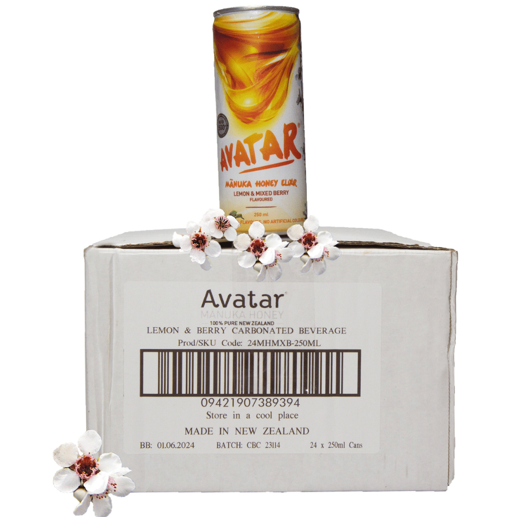 AVATAR MANUKA HONEY ELIXIR - LEMON AND MIXED BERRY FLAVOUR 250 ML, 24 COUNT CARTON