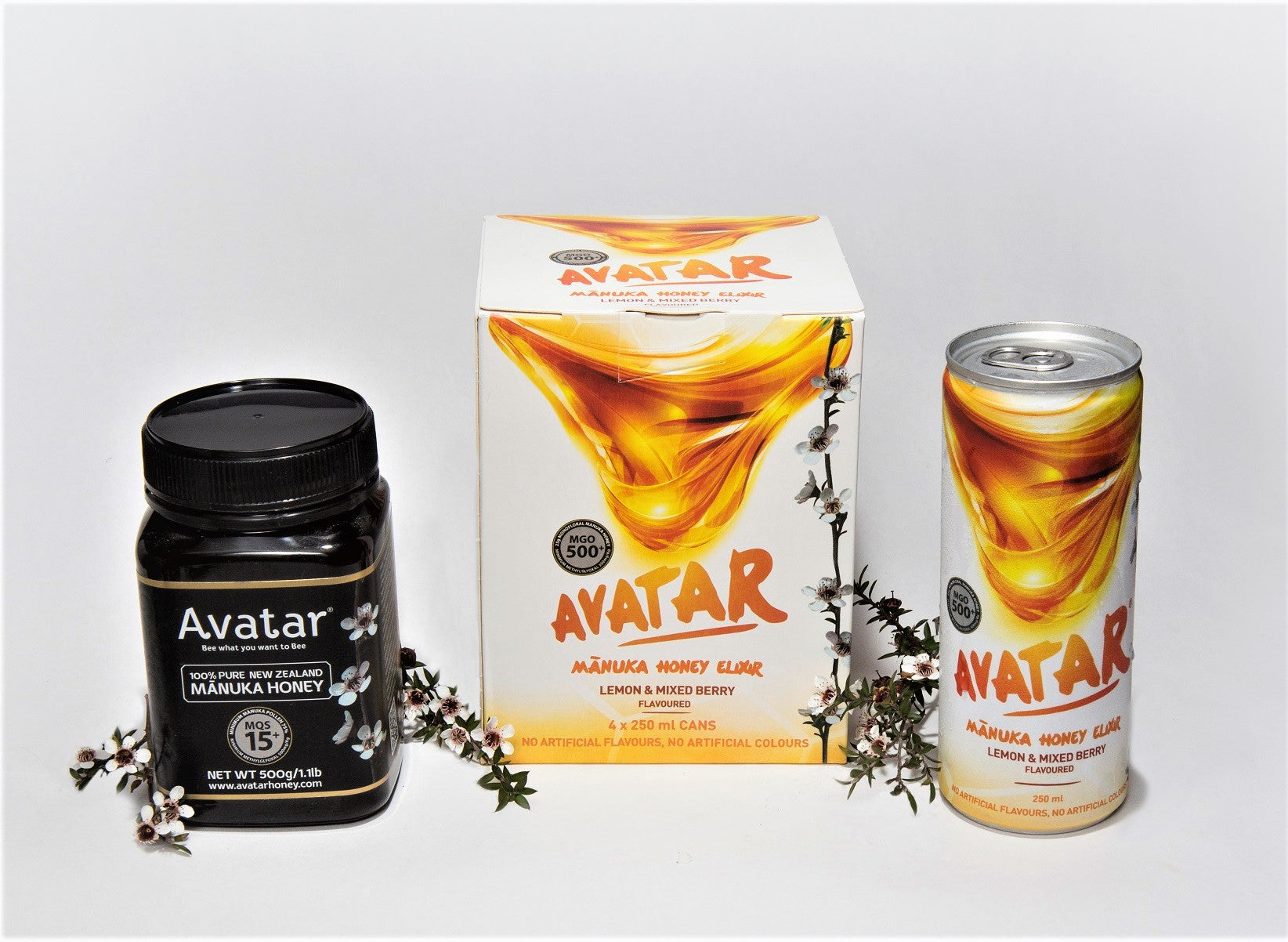 AVATAR MANUKA HONEY ELIXIR - LEMON AND MIXED BERRY FLAVOUR 250 ML, 24 COUNT CARTON