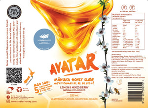 AVATAR MANUKA HONEY ELIXIR - LEMON AND MIXED BERRY FLAVOUR 250 ML