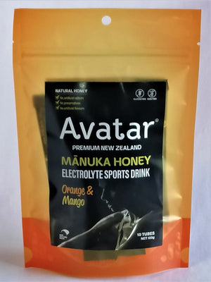 Avatar Manuka Honey Powder Sports Drink - Orange and Mango 100g - Avatar New Zealand Manuka Honey