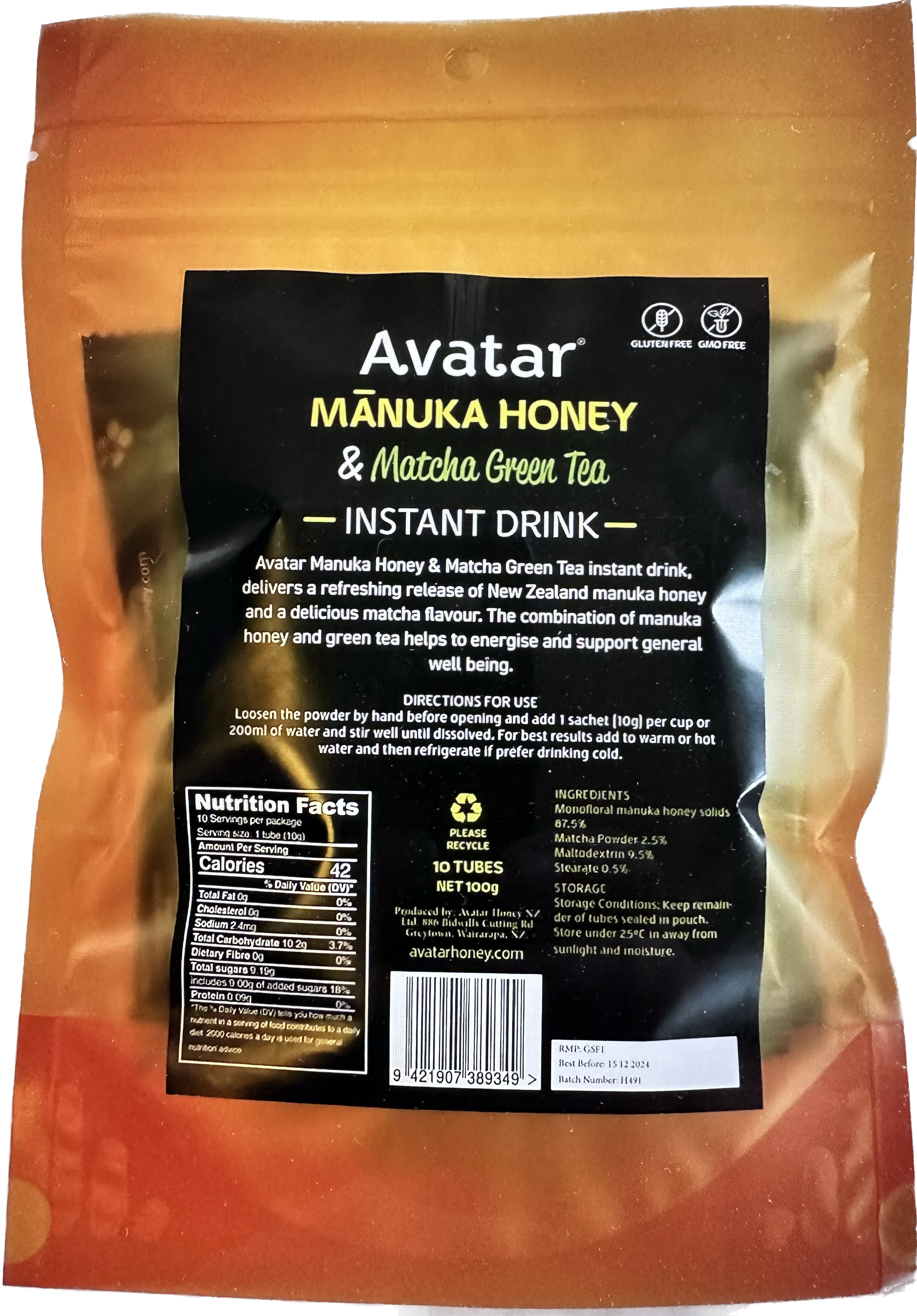 Avatar Honey Manuka Honey Powder Drink - Matcha Green Tea 100g