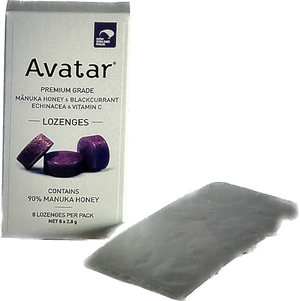 Avatar Honey Manuka Honey Lozenges Blackcurrant,Echinacea,VitC 8 Count