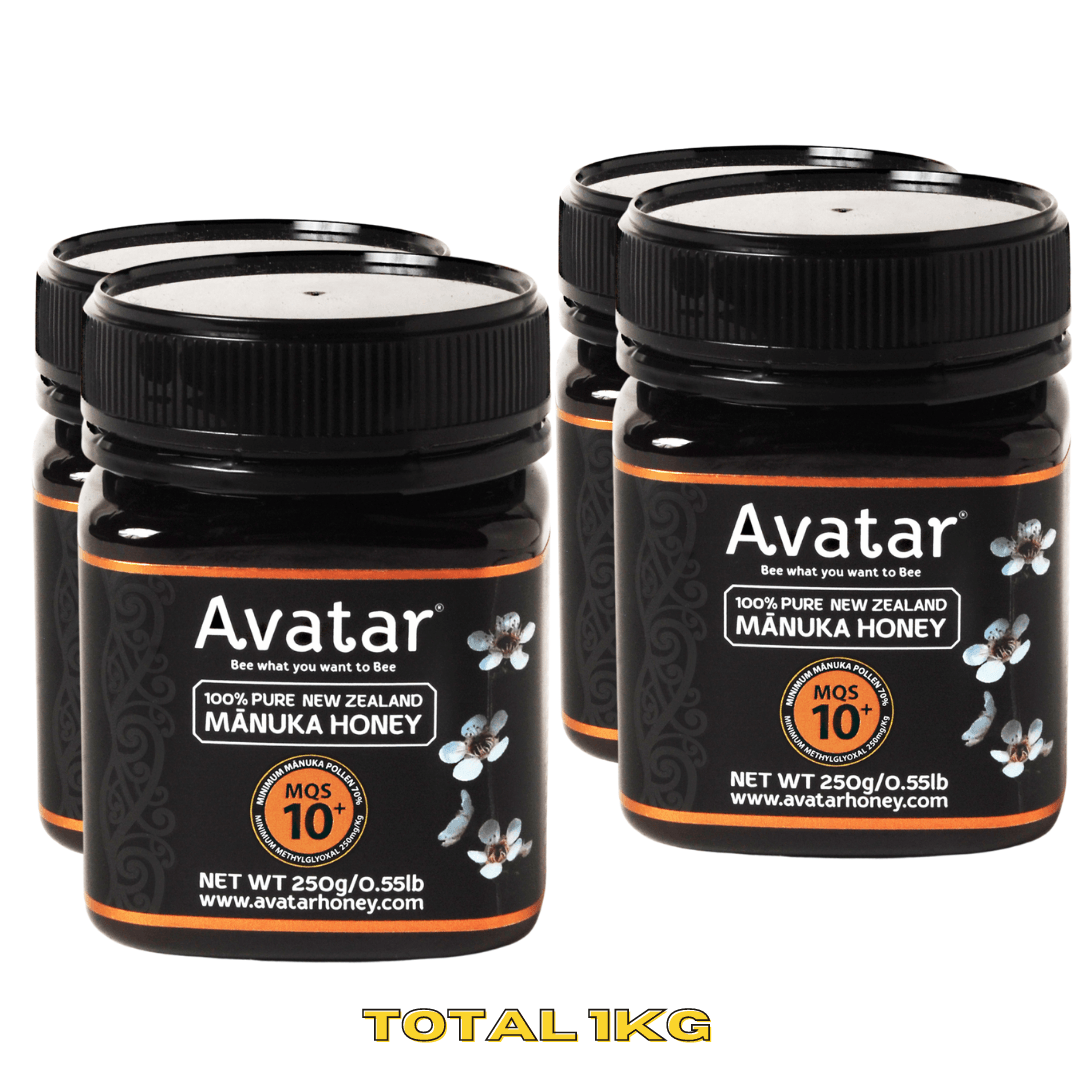 Manuka Honey 10+ MGO250 250g x4 1KG Avatar New Zealand Manuka Honey 