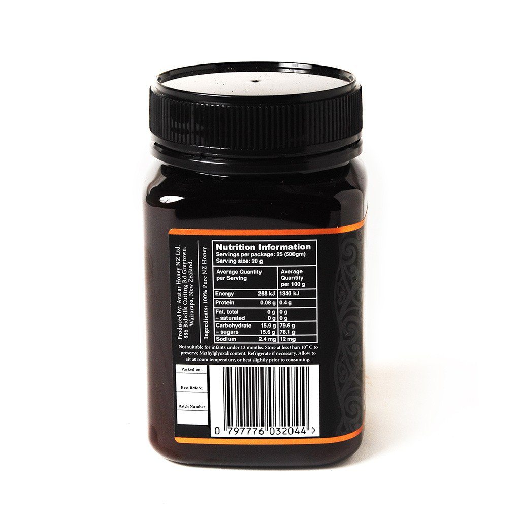 Manuka Honey 100 MGO Lab Certified 5+ 100% Pure New Zealand Natural Honey 500g by Avatar Honey NZ Manuka Honey Avatar Honey NZ 