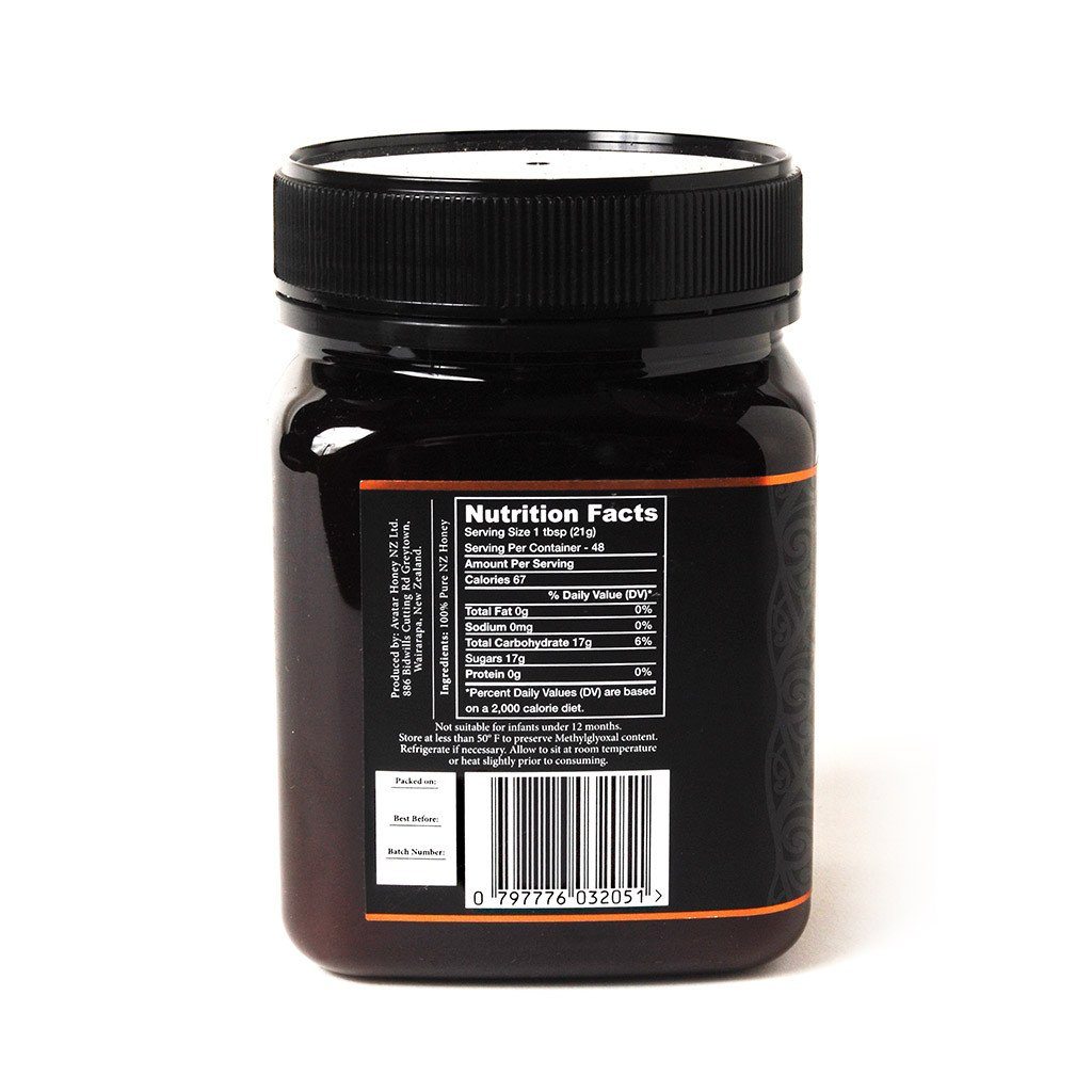 Manuka Honey MQS8+ MGO180+ 1KG Manuka Honey Avatar Honey NZ 