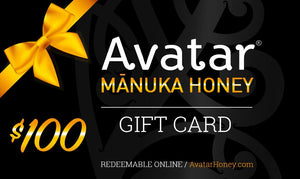 We now offer $10, $20, $50 and $100 Gift Cards. Gift Card Avatar New Zealand Manuka Honey $100.00 Gift Card For AvatarHoney.com 